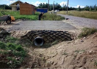 Схема монтажа трубы под заезд на участок
