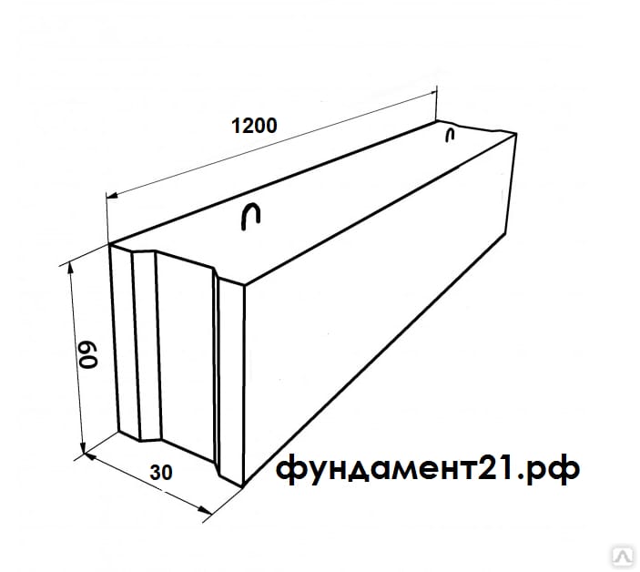 Фундаментный блок ФБС 12.3.6Т