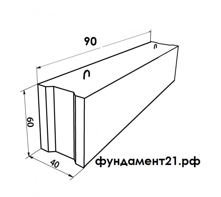 Фундаментный блок ФБС 9.4.6Т