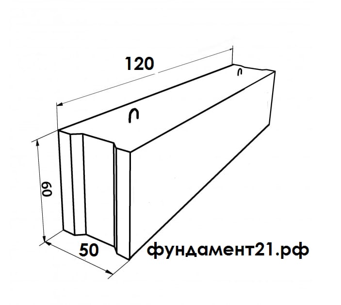 Фундаментный блок ФБС 12.5.6Т