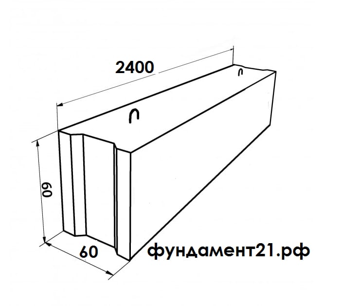 Фундаментный блок ФБС 24.6.6Т