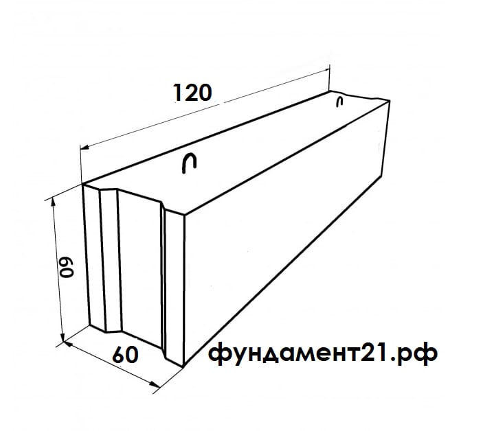 Фундаментный блок ФБС 12.6.6Т
